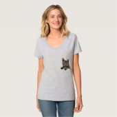 Grijze stripper Cat T-Shirt voor vrouwen (Voorkant volledig)