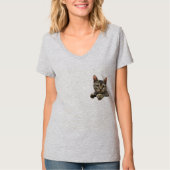 Grijze stripper Cat T-Shirt voor vrouwen (Voorkant)