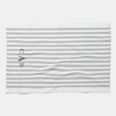Grijze strips Eenvoudig monogram Theedoek (Horizontaal)