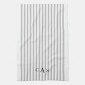 Grijze strips Eenvoudig monogram Theedoek (Verticaal)