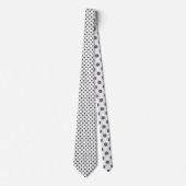 Grijze stropdas met witte mini polka stippen (Voorkant)