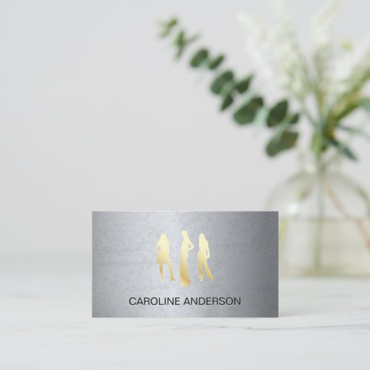 Grijze structuur | Modellen Visitekaartje (Staand voorkant)