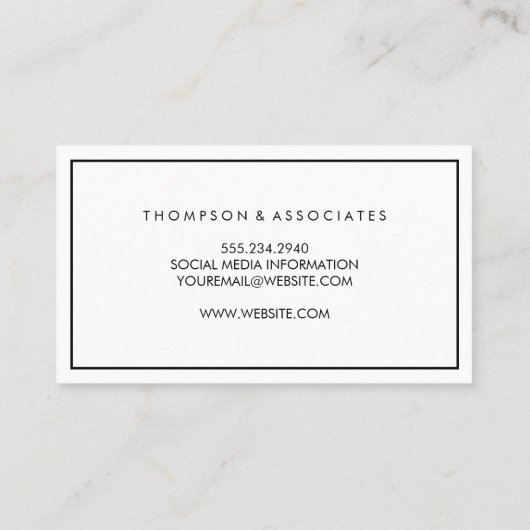 Grijze structuur | Zwarte grens Visitekaartje (Achterkant)