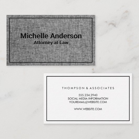 Grijze structuur | Zwarte grens Visitekaartje (Voorkant / Achterkant)