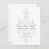 Grijze subtiele schade Opslaan Briefkaart Datum (Voorkant / Achterkant)