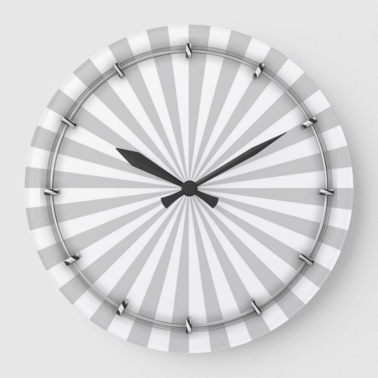 Grijze Sun Burst Spinning Wheel aanpassen Grote Klok (Voorkant)