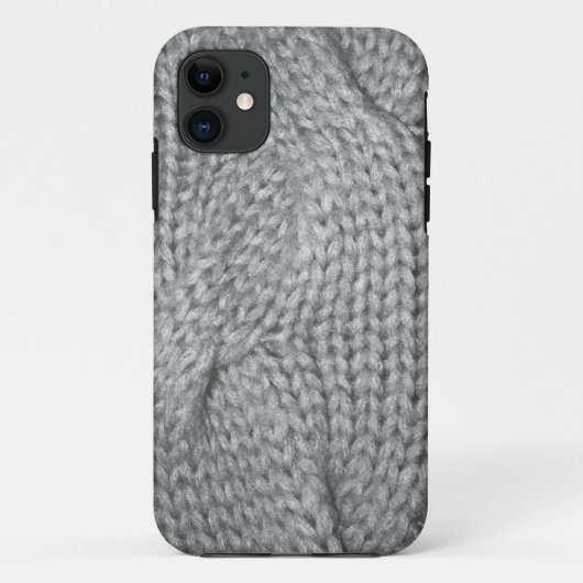 Grijze Sweater gebreide look, iPhone 5 hoesje (Achterkant)