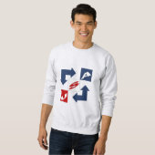 Grijze Sweatshirt Man DESIGN USA (Voorkant volledig)