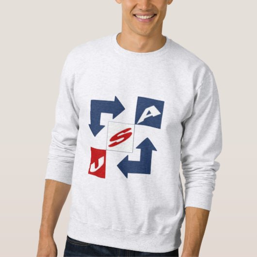 Grijze Sweatshirt Man DESIGN USA (Voorkant)