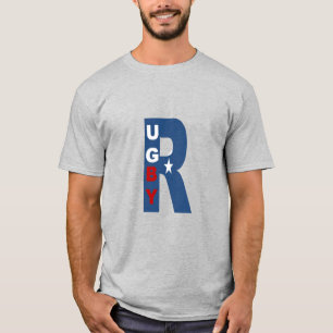 Grijze T-shirt man RUGBY USA