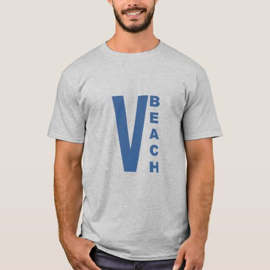 Grijze T-shirt man VIRGINIA BEACH (Voorkant)