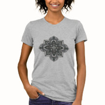 Grijze T-shirt met een geometrische mandala van gr
