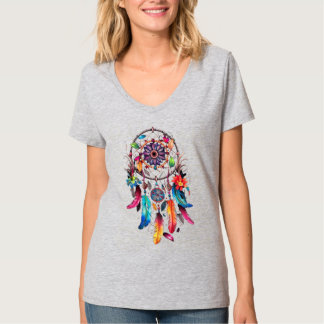Grijze T-shirt met halve mouwen en V-hals