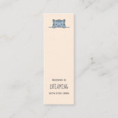 Grijze Tabby Cat Peeking boven Bladwijzer Quote Mini Visitekaartje (Voorkant)