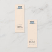 Grijze Tabby Cat Peeking boven Bladwijzer Quote Mini Visitekaartje (Voorkant / Achterkant)