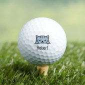 Grijze Tabby Cat Peking boven aangepaste naam Golfballen (Insitu Shirt)