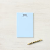 Grijze Tabby Cat Peking boven Custom Name Blue Post-it® Notes (Op bureau)