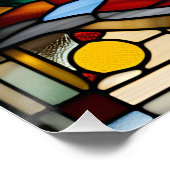 Grijze Tabby Gebrandschilderd Glas Perfect Poster (Hoek)