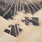 Grijze tabby kat close-up legpuzzel (Zijkant)