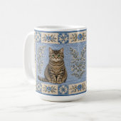 Grijze Tabby Kat Dekbed Koffiemok (Voorkant links)