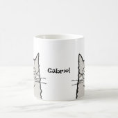 Grijze Tabby Kat met Bril Kat minnaar aangepaste n Koffiemok (Center)