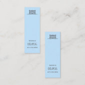 Grijze Tabby Kat Peking boven Bladwijzer Blauw Mini Visitekaartje (Voorkant / Achterkant)