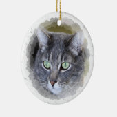 grijze tabby keramisch ornament (Rechts)