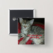 Grijze tabby kitten boop mijn neus vierkante button 5,1 cm (Voorkant /achterkant)