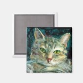 Grijze Tabby Magnet (Voorkant / Achterkant)