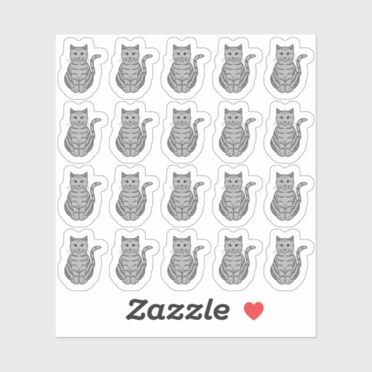 Grijze Tabbykat Decorative Huisdierplanner  Sticker (Vel)