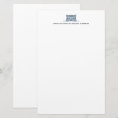 Grijze tabbykat die boven aangepaste tekst gluurt briefpapier (Voorkant / Achterkant)