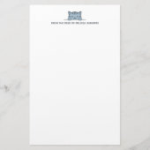 Grijze tabbykat die boven aangepaste tekst gluurt briefpapier (Voorkant)
