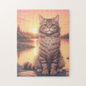 Grijze tabbykat legpuzzel (Verticaal)