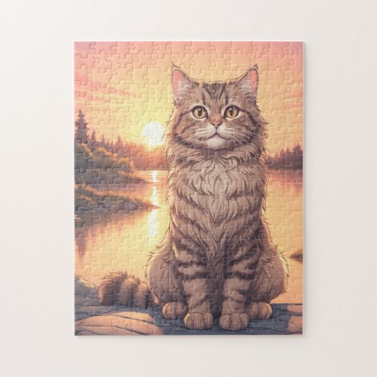 Grijze tabbykat legpuzzel (Verticaal)