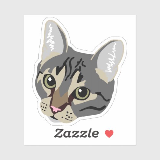 Grijze tablet Cat Laptop Phone Case Sticker (Vel)