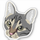 Grijze tablet Cat Laptop Phone Case Sticker (Voorkant)