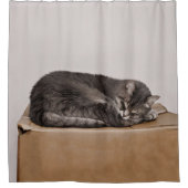 Grijze tablet druppelaar douchegordijn (Voorkant)