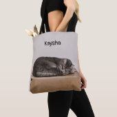 Grijze tablet druppelaar tote bag (Dichtbij)