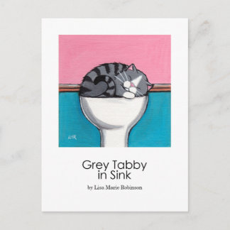 Grijze tablet in gootsteen | Briefkaart van de Whi
