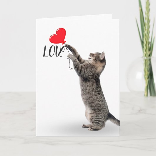 Grijze tablet met hartballon kaart (Voorkant)