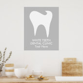 Grijze tanden Wit Dentaal Klinisch Poster (Keuken)
