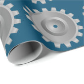 Grijze tandwielen cadeaupapier (Rol Hoek)