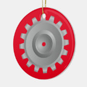 Grijze tandwielen keramisch ornament (Links)