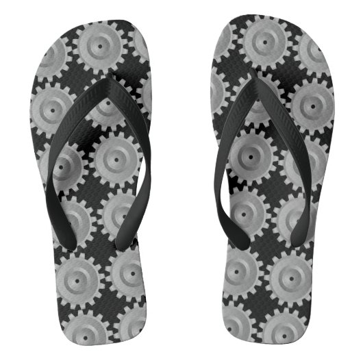 Grijze tandwielen teenslippers (Voetbed)