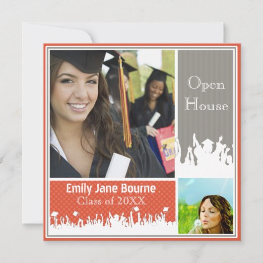 Grijze Tangerine Tango Senior Afbeelding Klasse va Aankondiging (Voorkant)