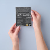 Grijze tapijt, tapijtreiniger, reinigingsservice flyer (Hand)