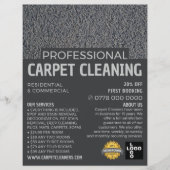 Grijze tapijt, tapijtreiniger, reinigingsservice flyer (Voorkant)