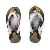 Grijze Teenslippers met kraanvogel (Voetbed)