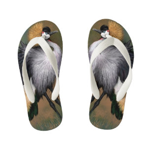 Grijze Teenslippers met kraanvogel