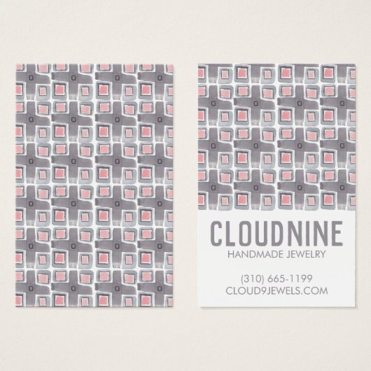 Grijze Tegel die Ketting-juwelen-display Kaart ver (Voorkant /achterkant)